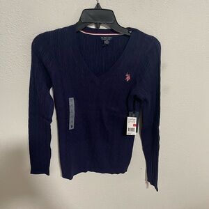 U.S. Polo Assn. Dark Blue V-Neck Sweater